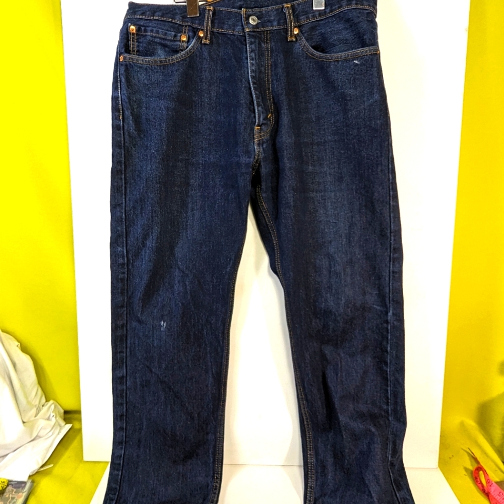 Levis 505 Jeans Mens 36x30 Blue Straight Regular Denim Zipper Fly NEW